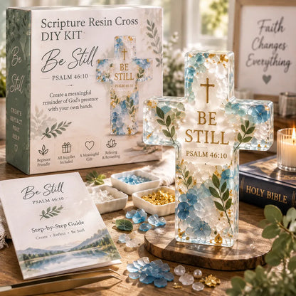 ✝️Be Still Scripture Cross DIY Kit -💕Tools & Step-by-Step Guide Included