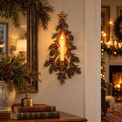 Old-World Christmas Tree Candle Sconce