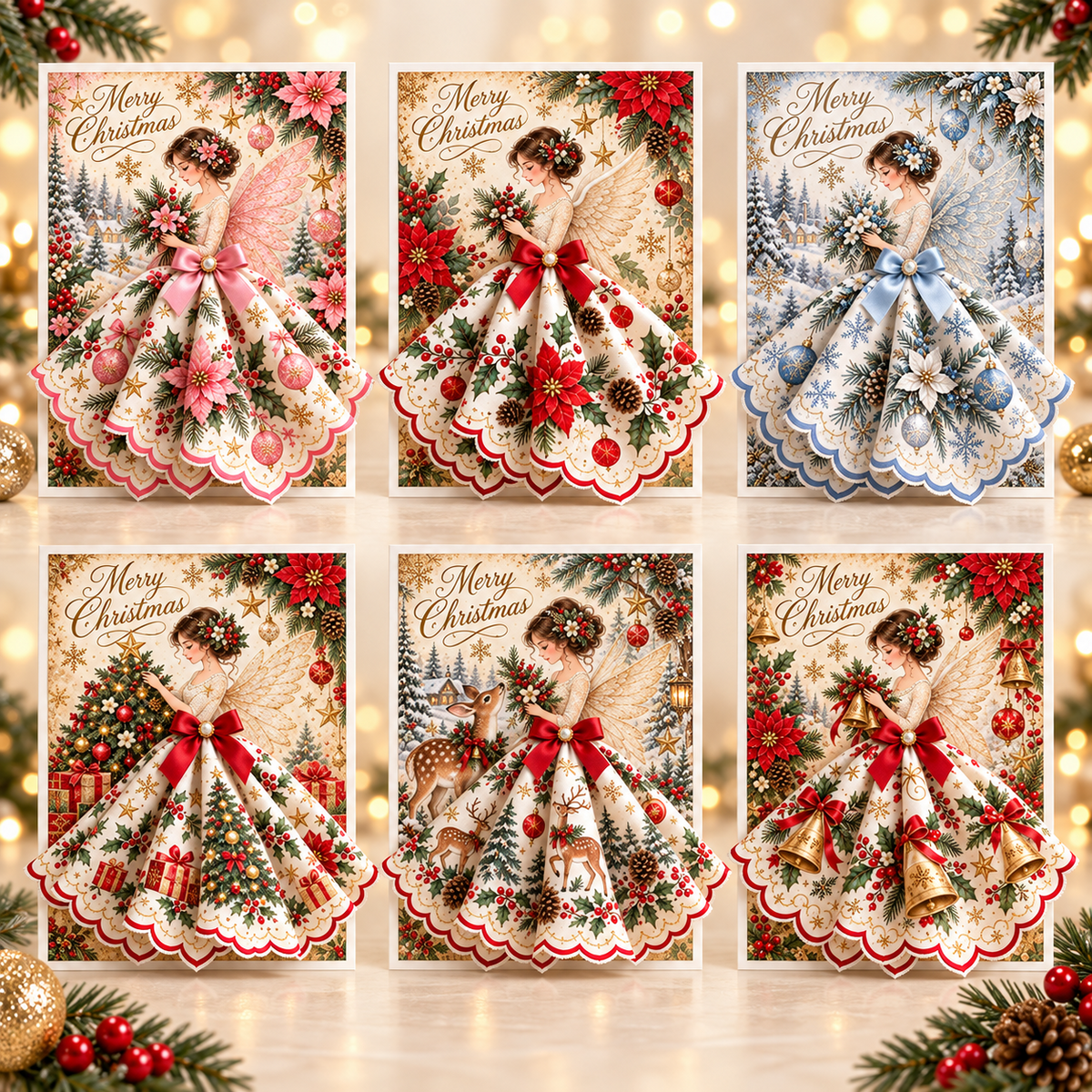 🔥😍3D Christmas Angel Card – Festive Holiday Greeting