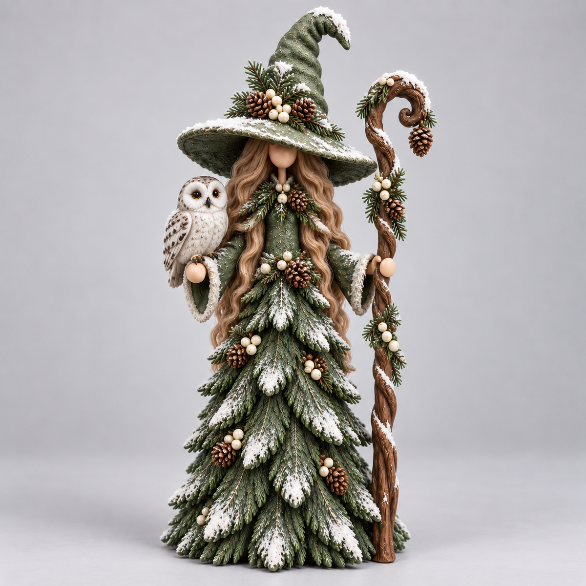 Whimsical Christmas Witch Resin Figurine Collection