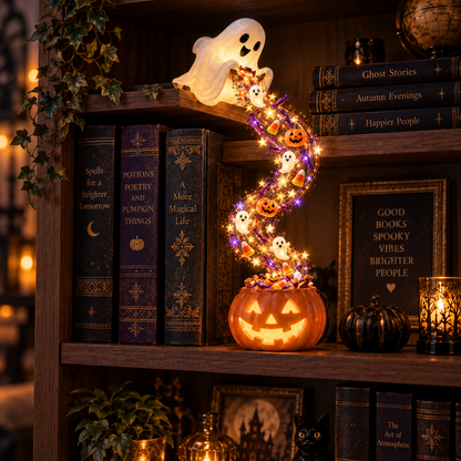 🔥😍Spooky Cascade Shelf Light – Halloween Bookcase Accent