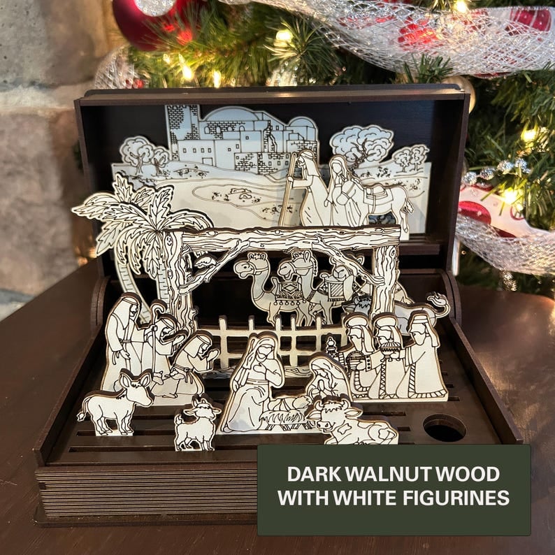 ✝️Handcrafted Nativity Scene Set – A Unique Religious Heirloom