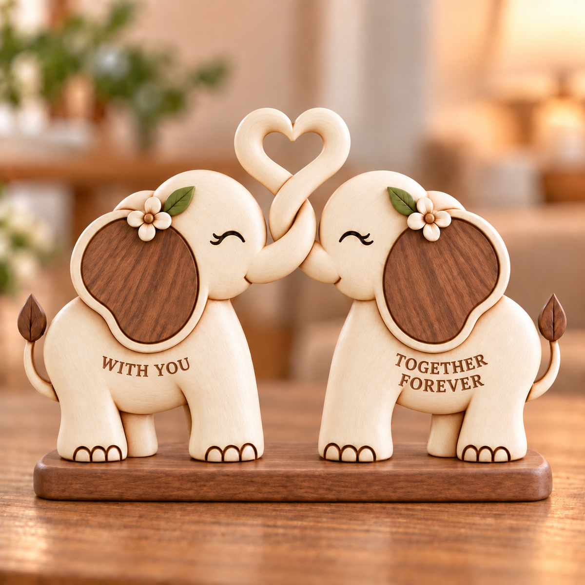 🐘💝Together Forever Wooden Elephant Keepsake – A Meaningful Gift for Someone Special