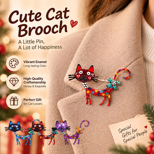 🐱 Cartoon Cat Brooch – A touch of whimsy for your outfits
