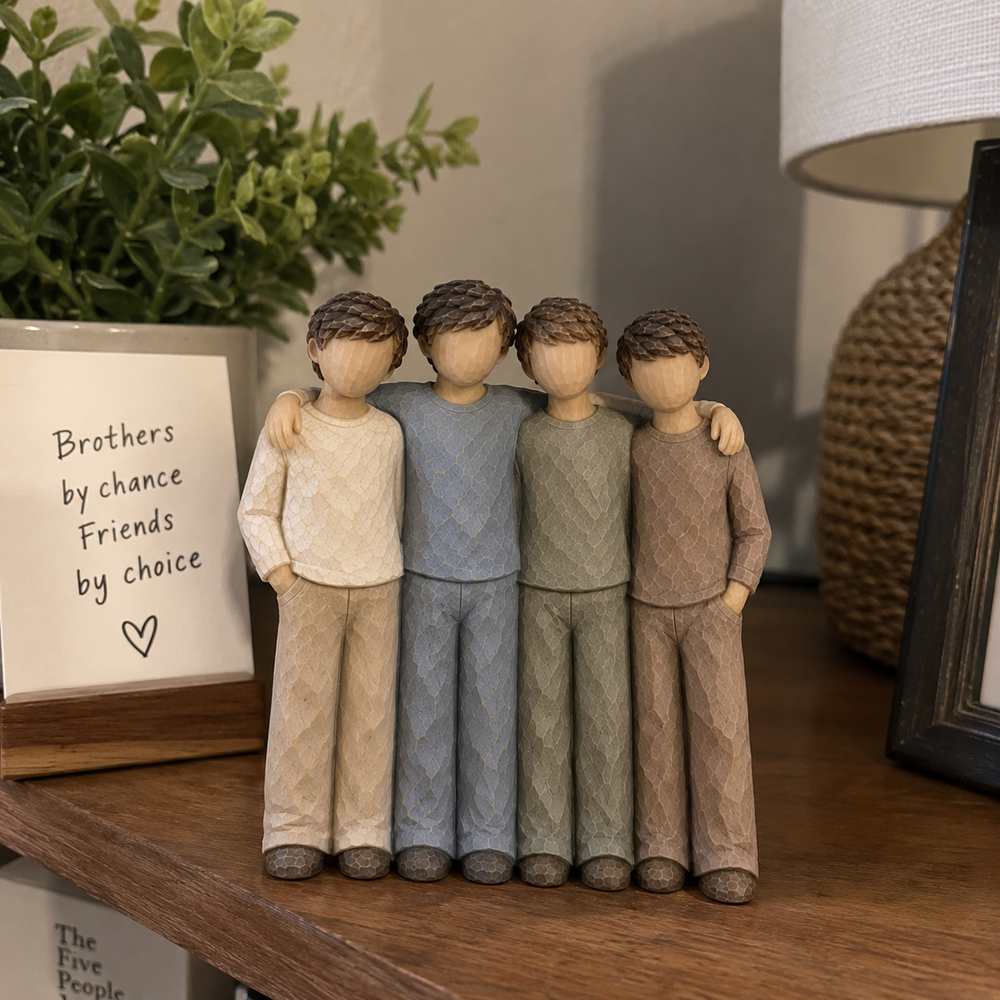 Customer photo of four brothers figurine displayed at home