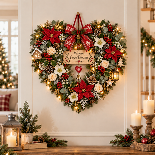 ❤️✨Where Love Comes Home™ – Christmas Heart Wall Decor