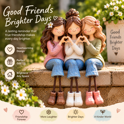 ❤️Forever Together – Three Friends Heart Figurine