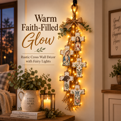 ✝️Faith & Grace Rustic Cross Wall Hanging