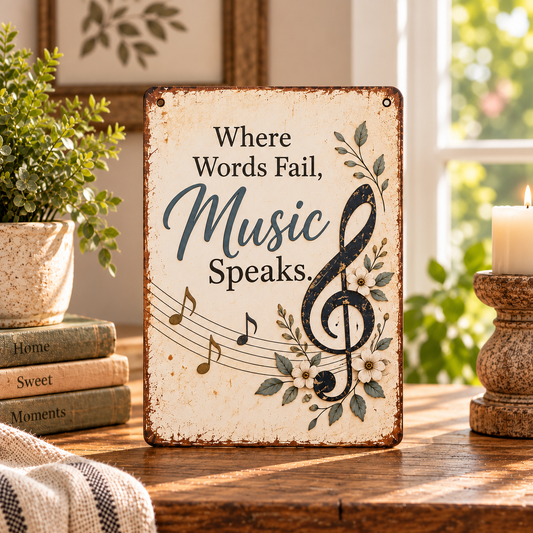 🎼✨Where Words Fail, Music Speaks™ – Vintage Music Wall Decor
