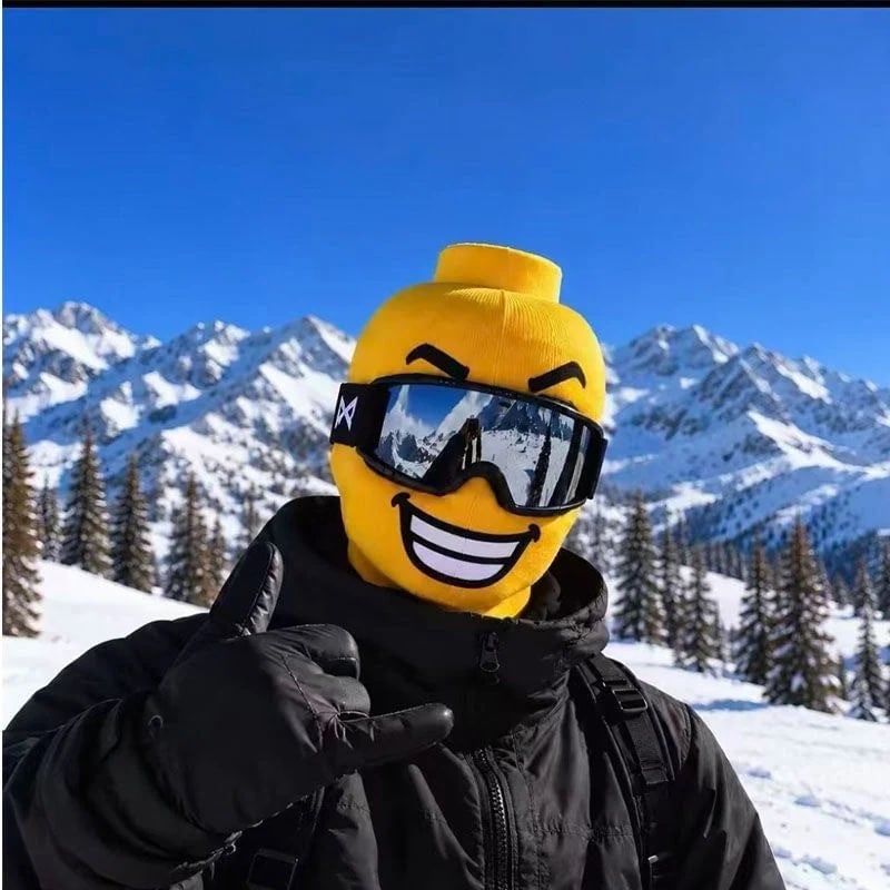 🔥🤣Yellow Blockhead Ski Mask – A Bold and Hilarious Look