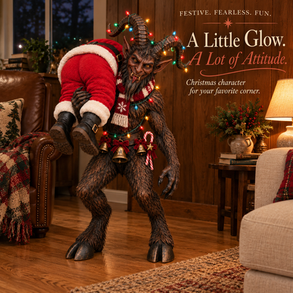 😈 No Santa, No Christmas! – Lighted Krampus Porch Decor 🎄