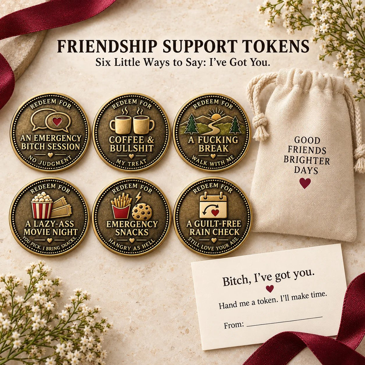 Friendship Support Tokens complete gift set