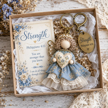 🔥⏳ Last Day 49% OFF – 🪽Inspirational Scripture Keychain Gift Set | Faith Charm, Verse Card & Gift Box