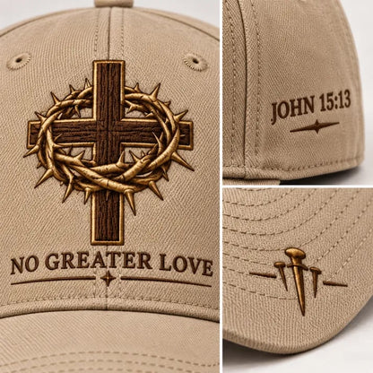 ✝️John 15:13 “No Greater Love” Christian Cap✨Wear a Daily Reminder of Faith, Sacrifice, and the Love That Gave Everything.