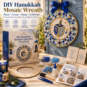 🧘Relaxing & Beginner-Friendly-🕎Hanukkah Mosaic Wreath DIY Kit(💕Step-by-Step Guide Included)