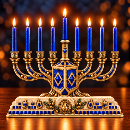 🕎Jerusalem Light Hanukkah Menorah