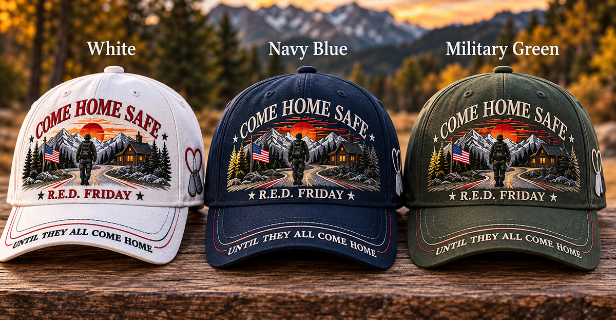 🧢100% Cotton RED Friday Come Home Safe Baseball Cap-❤Ultra-Breathable & Lightweight Comfort & Unisex