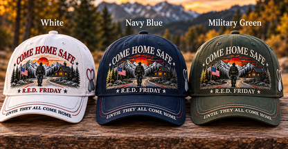 🧢100% Cotton RED Friday Come Home Safe Baseball Cap-❤Ultra-Breathable & Lightweight Comfort & Unisex