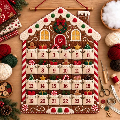 🎄DIY Christmas Advent Calendar – 24-Pocket Wall Hanging | 5 Designs