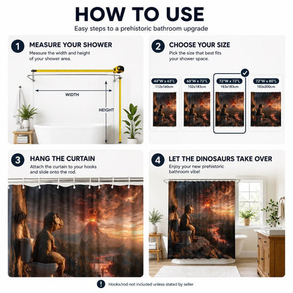 🦖🚽Quirky Bathroom Shower Curtain Collection🤣