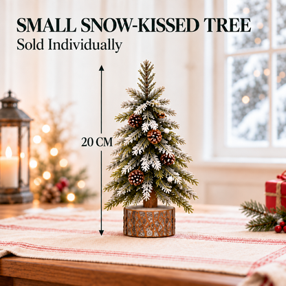 🎄Snow-Kissed Woodland Christmas Tree Trio – Tabletop Holiday Decor
