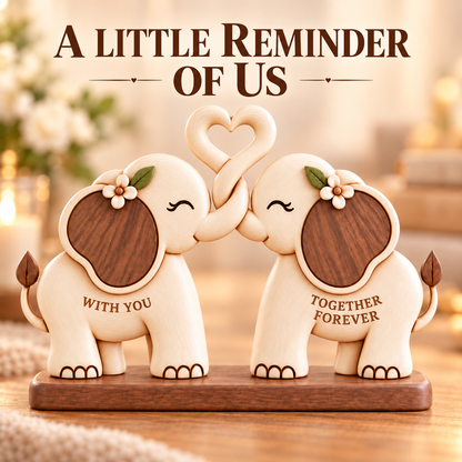 🐘💝Together Forever Wooden Elephant Keepsake – A Meaningful Gift for Someone Special