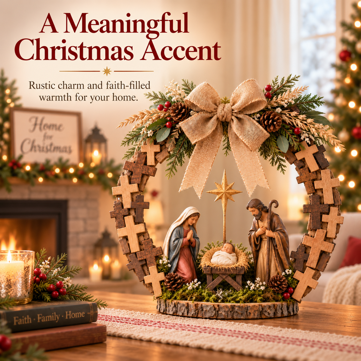 ✝️🙏Crosses of Bethlehem™ Nativity Christmas Wreath✨