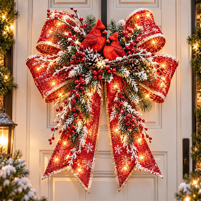 🎀🎄Big & Bright Holiday Bows – A Glowing Christmas Welcome