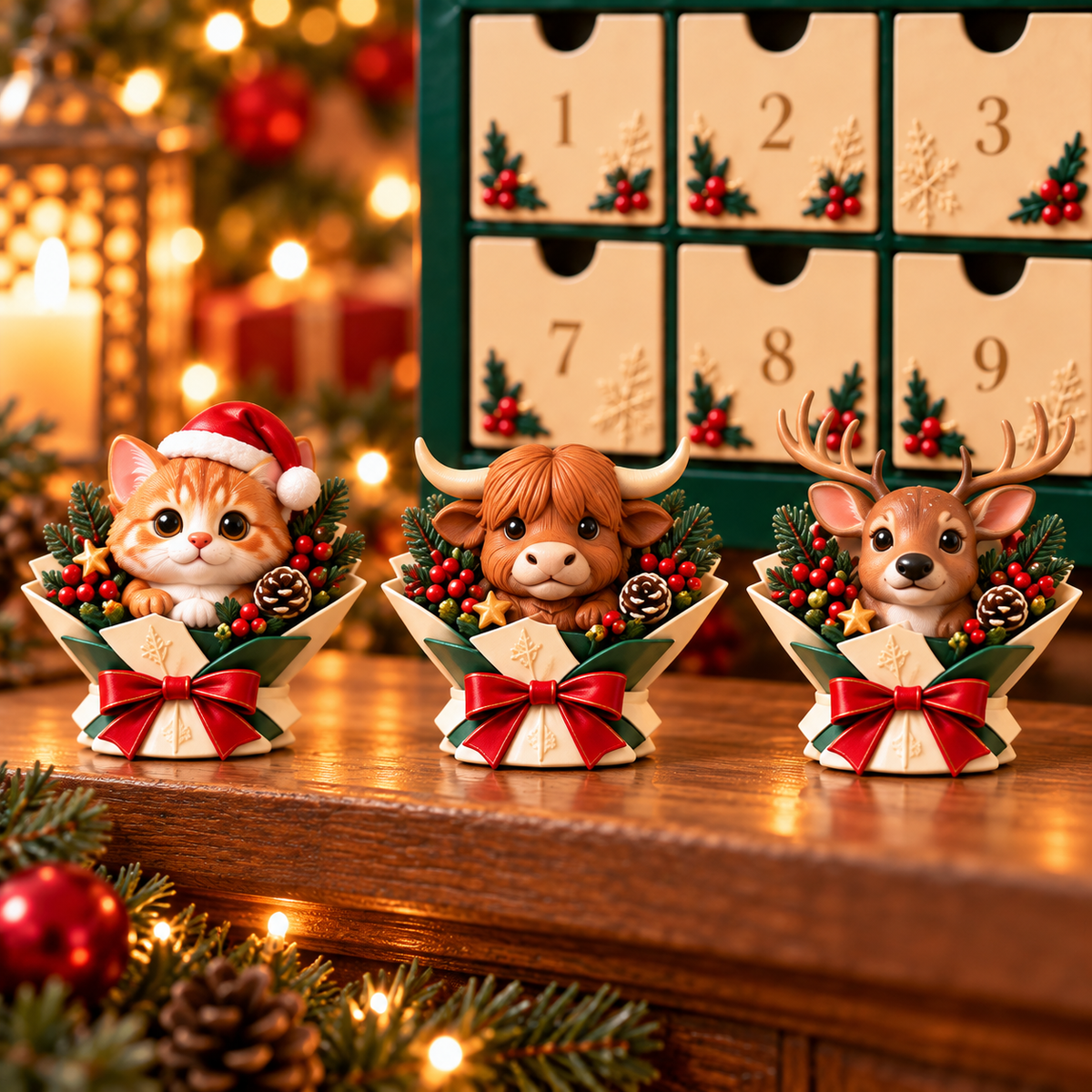 🎄 24 Days of Christmas Critters – Mini Animal Bouquet Advent Calendar