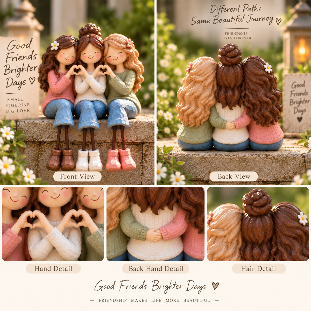 Three friends figurine displayed at home
