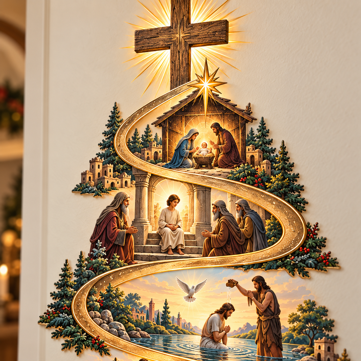 ✝️ He Came for Us – Nativity to Resurrection Wall Decor