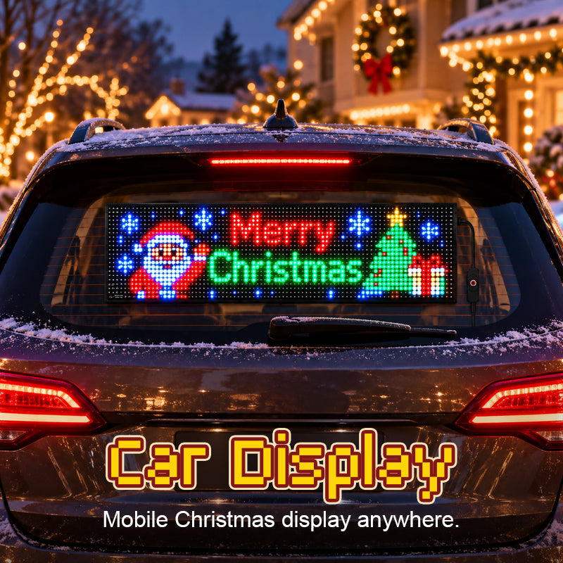 🔥😍Animated Car Glow Display – App-Controlled LED Window Decor