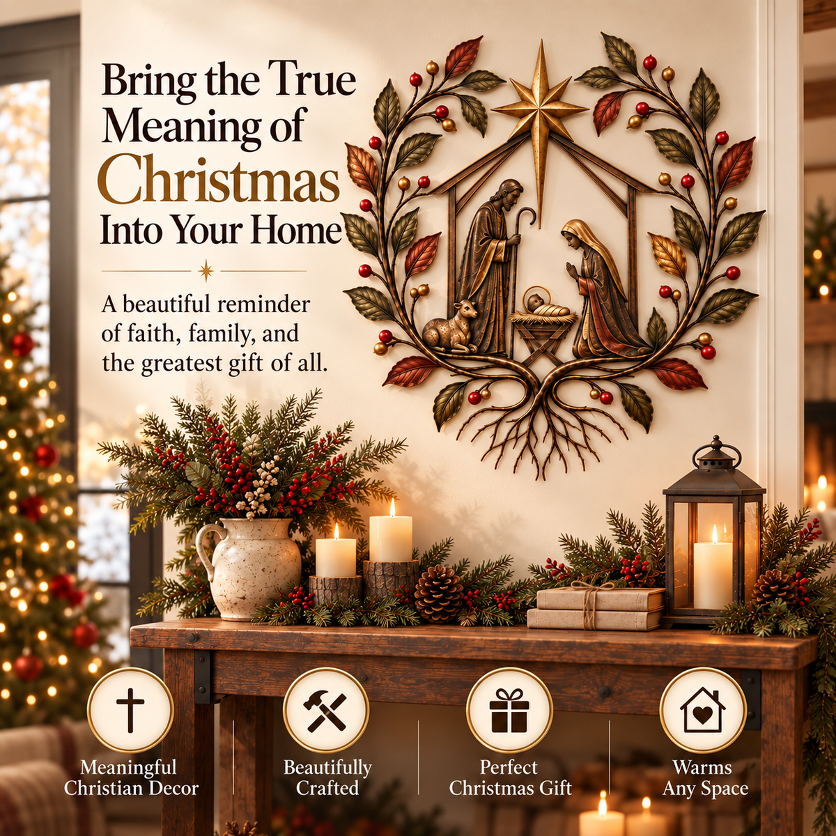 ✝️🌿Bethlehem Blessing Nativity Tree of Life Wall Decor