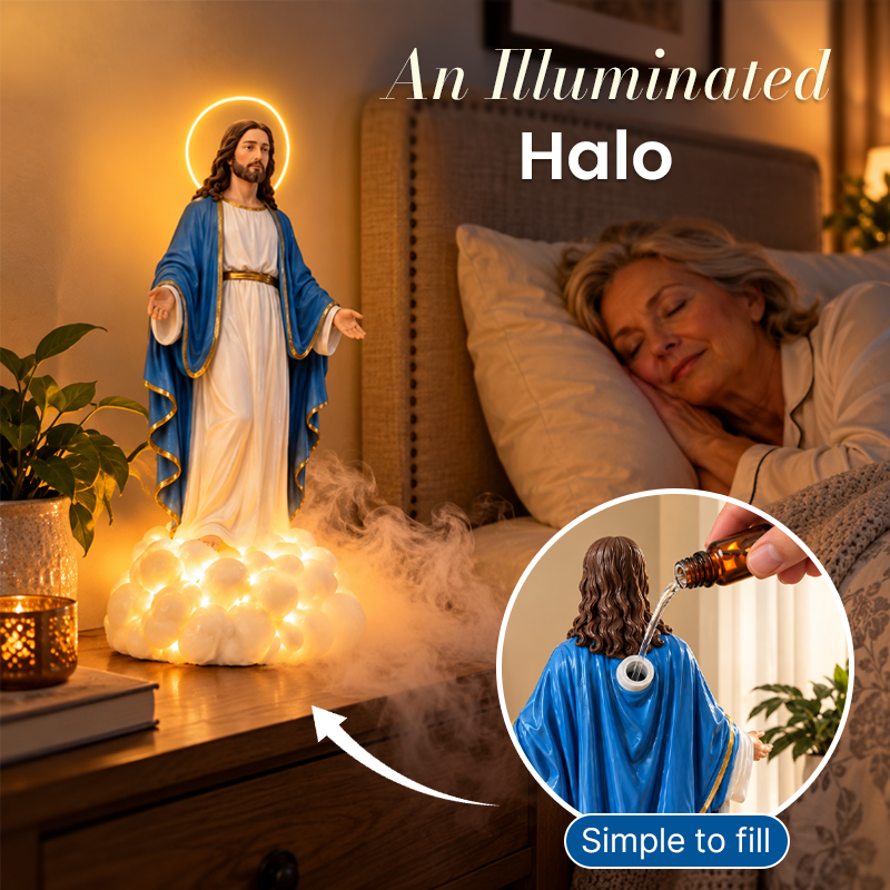 🙏 Jesus Cloud Mist Aromatherapy Lamp – Faith-Filled Ambient Decor!