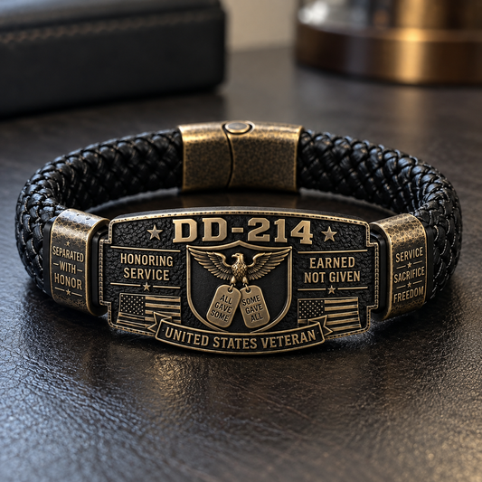 us100% Handmade DD-214 Veteran Honor Bracelet(𝐂𝐡𝐚𝐝 𝐒𝐦𝐢𝐭𝐡 𝐇𝐚𝐧𝐝𝐦𝐚𝐝𝐞®)