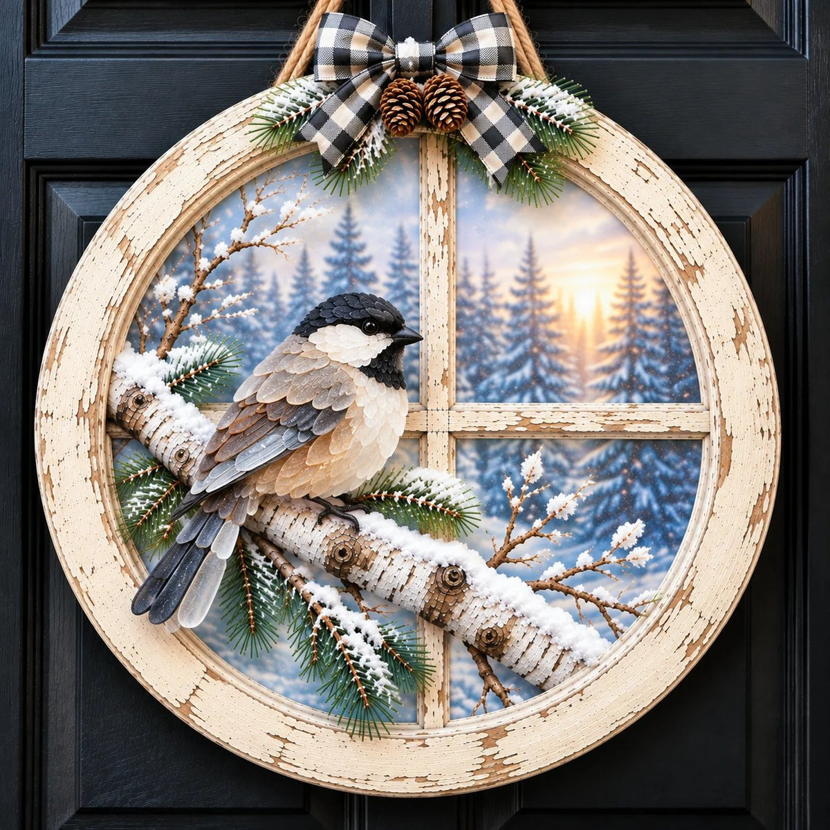 🐦 Winter Window Cardinal Wall Hanging Decor