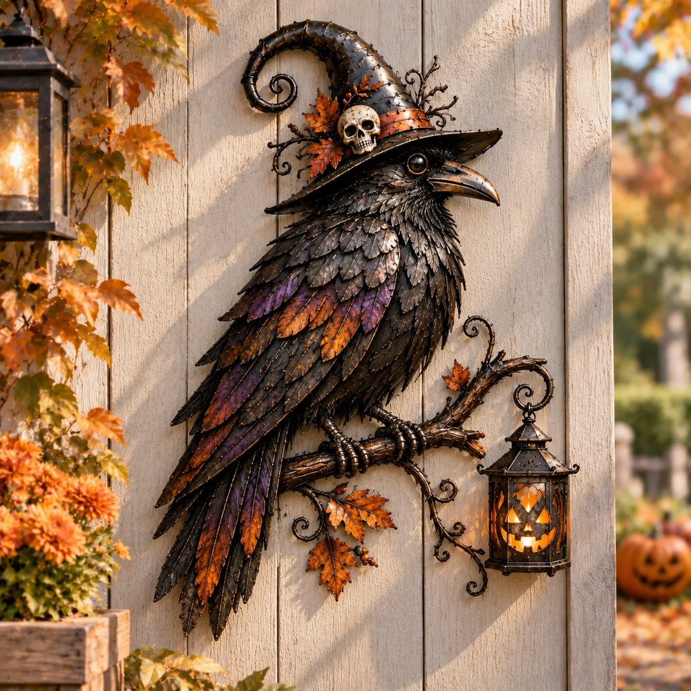 Whimsical Halloween Raven Wall Decor
