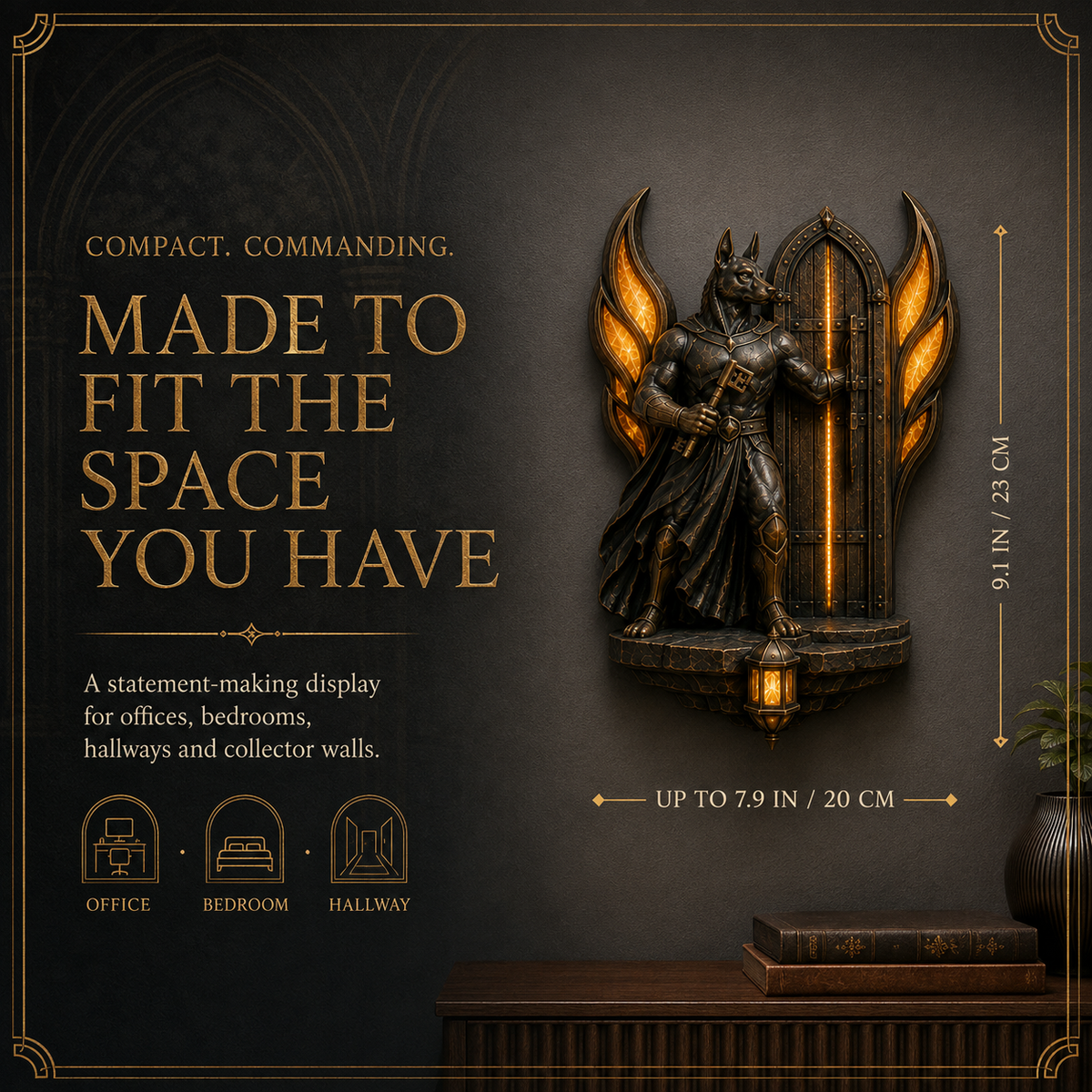Guardian wall light dimensions and placement examples