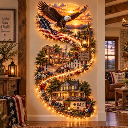 🌻Country Road Home – Illuminated Farmhouse Wall Art