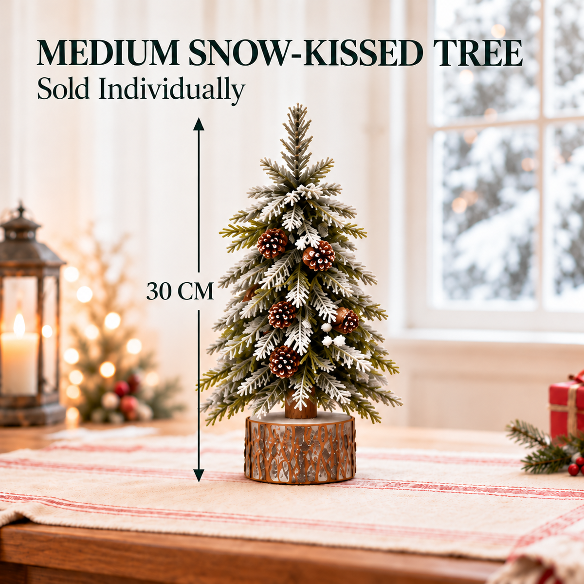 🎄Snow-Kissed Woodland Christmas Tree Trio – Tabletop Holiday Decor