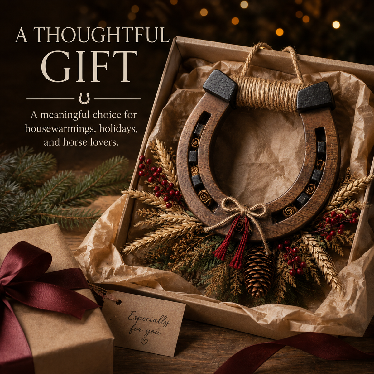 Horseshoe wreath gift