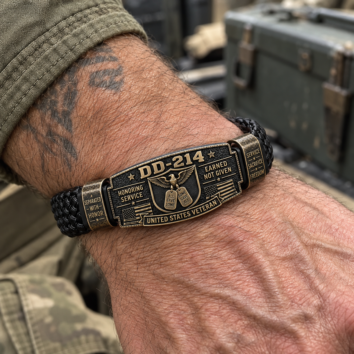 us100% Handmade DD-214 Veteran Honor Bracelet(𝐂𝐡𝐚𝐝 𝐒𝐦𝐢𝐭𝐡 𝐇𝐚𝐧𝐝𝐦𝐚𝐝𝐞®)