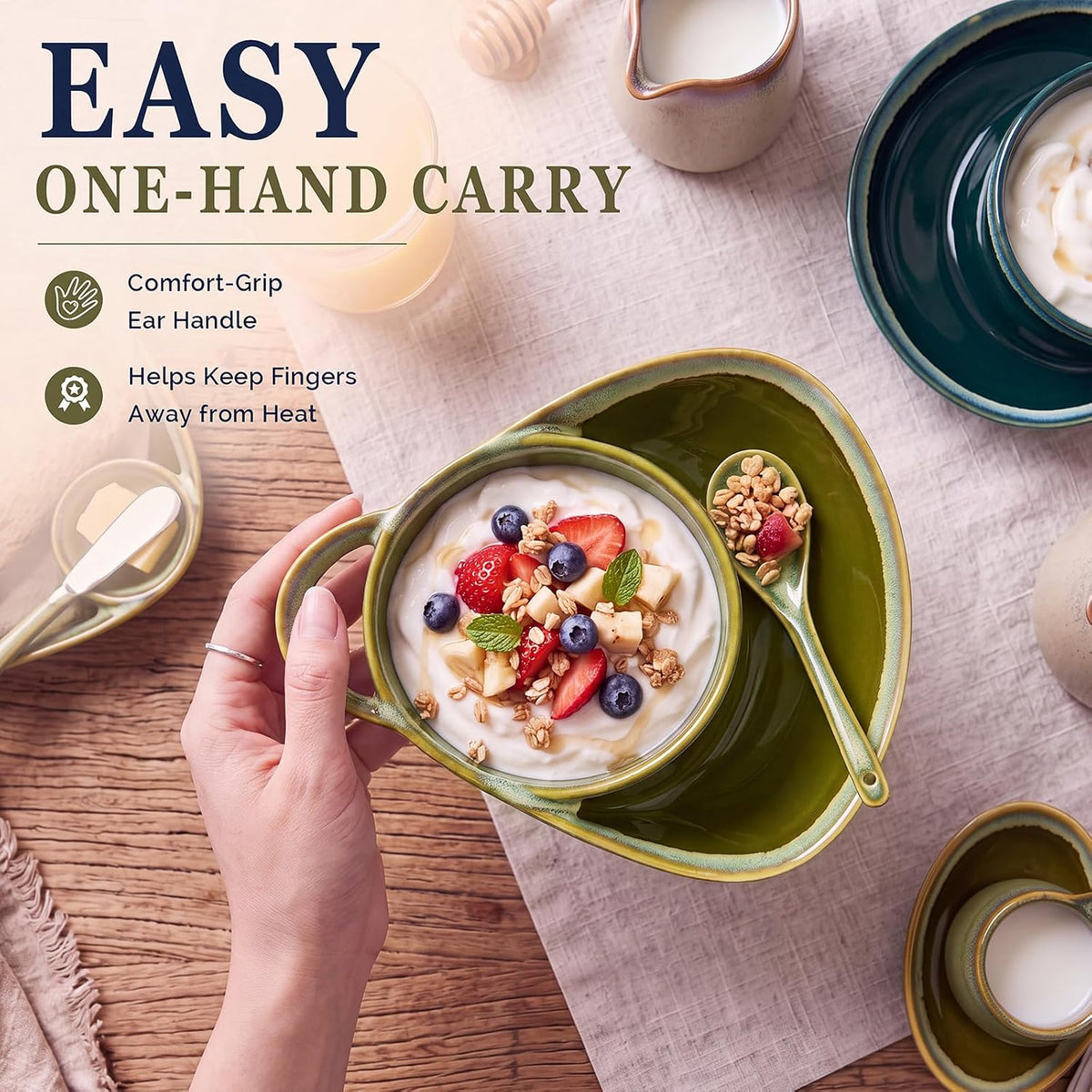 🥣2-in-1 Cereal & Snack Bowl – Keep Every Bite Fresh and Crunchy
