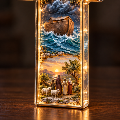 ✝️Noah’s Ark Lighted Story Cross – A Beautiful Reminder of Faith & Hope