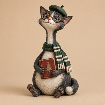 🐱The Christmas Cat Society™ – Whimsical Hand-Painted Holiday Cat Figurine Collection
