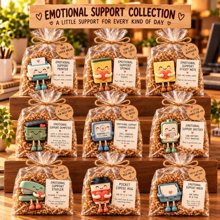 🔥😍Tiny Desk Friends, Big Encouragement🎁Fun Coworker Gift Set