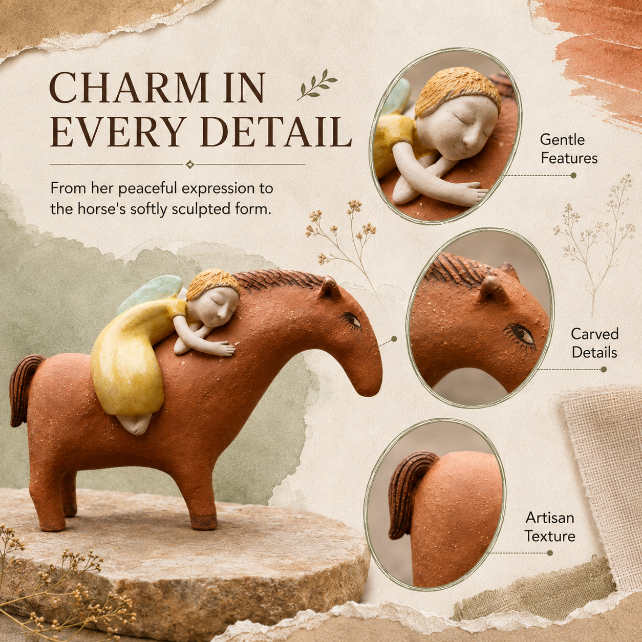 Dreaming Together Girl & Horse Figurine