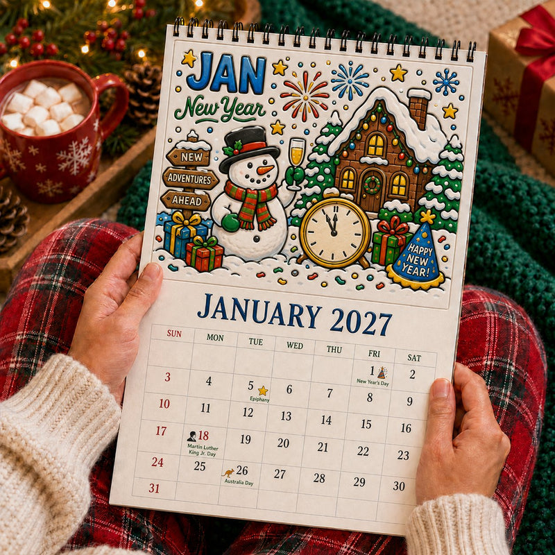 January 2027 coloring calendar