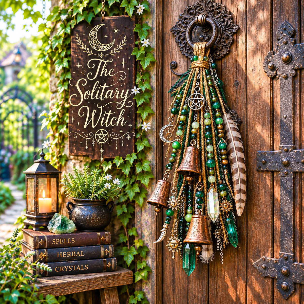 ⭐2026 USA Sale: Up to 50% OFF -🔮Witchy Door Charm - Bells, Crystals & Celestial Hanging Decor
