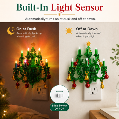 Magical Christmas Chandelier Night Light – Color-Changing Plug-In Holiday Glow